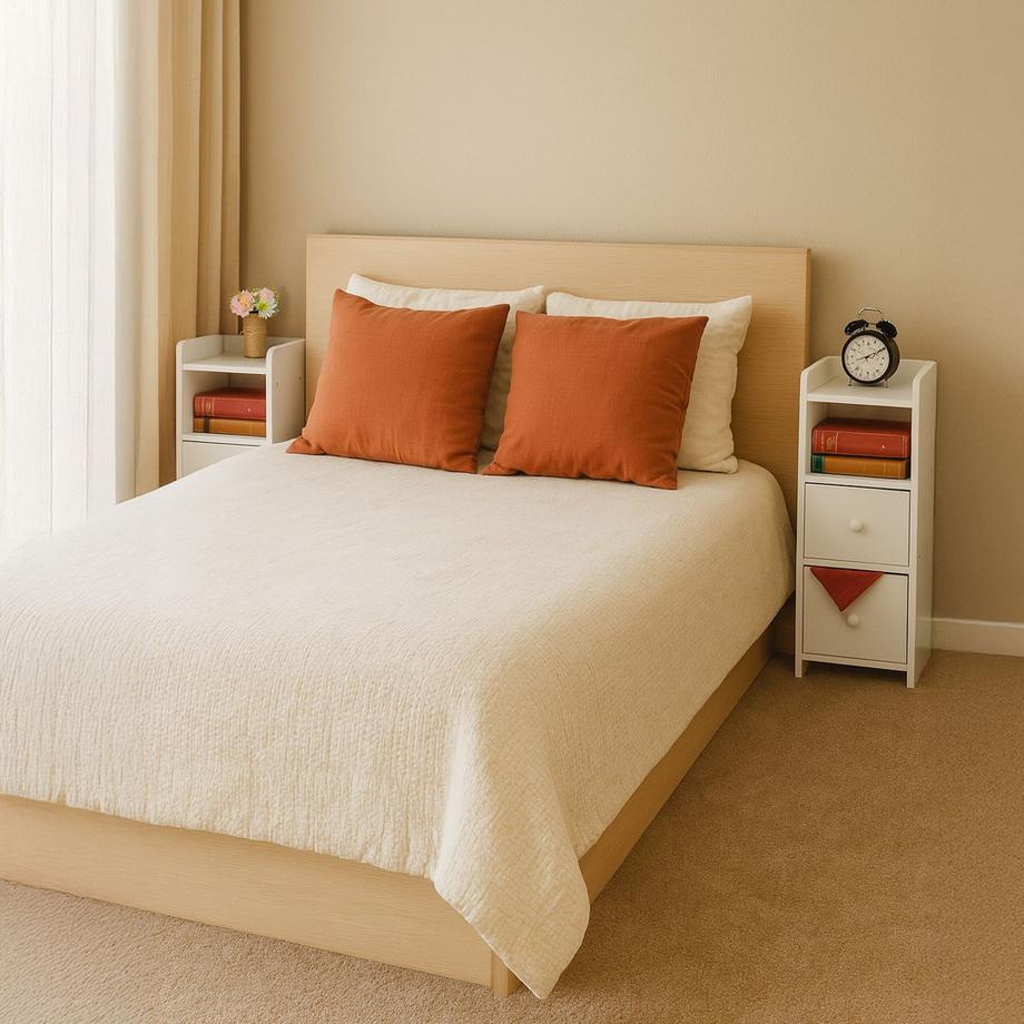 Northix Comodino con 2 cassetti  