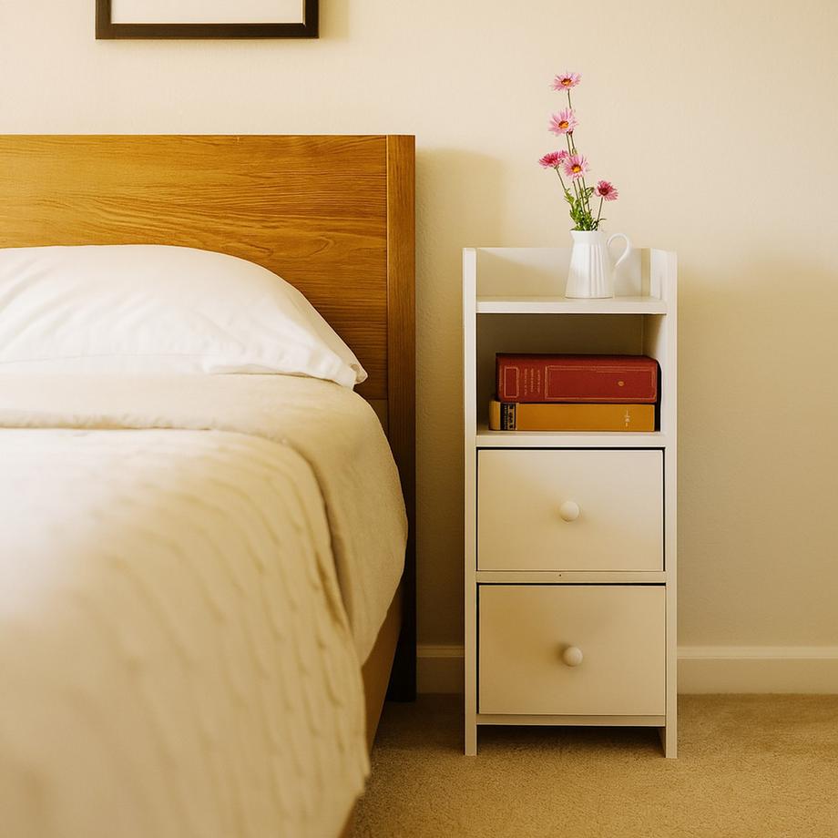 Northix Comodino con 2 cassetti  