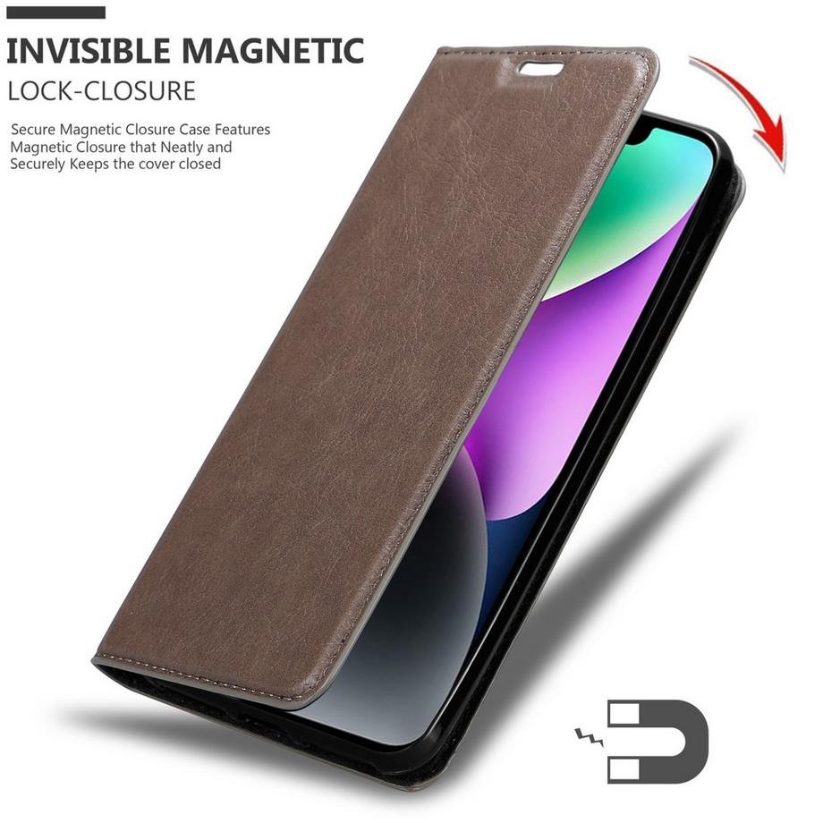 Cadorabo  Housse compatible avec Apple iPhone 14 PLUS - Coque de protection avec fermeture magnétique, fonction de support et compartiment pour carte 