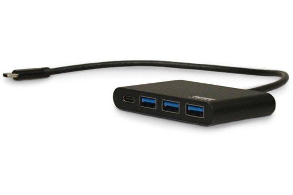Port  PORT USB Hub Type-C to USB 3.0 900122 black, 1x USB-C, 3x USB 3.0 
