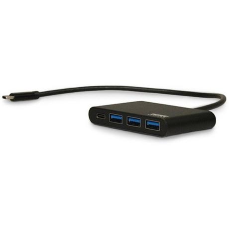 Port  PORT USB Hub Type-C to USB 3.0 900122 black, 1x USB-C, 3x USB 3.0 