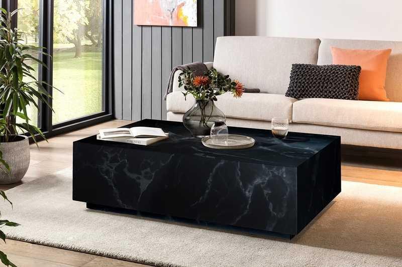 mutoni Table basse effet marbre noir 120x75  