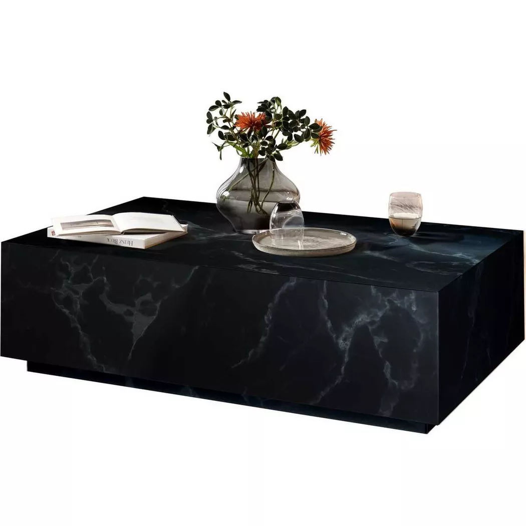 mutoni - Couchtisch Marmoroptik 120x75, One Size, Schwarz