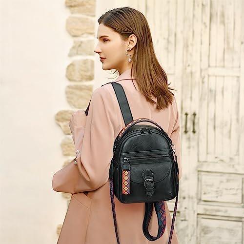 Only-bags.store Kleiner 2-in-1 PU Leder Rucksack Tasche  