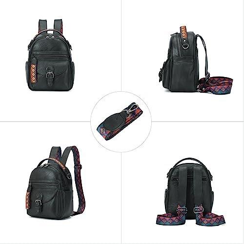 Only-bags.store Kleiner 2-in-1 PU Leder Rucksack Tasche  