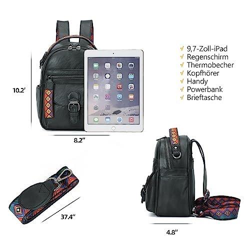 Only-bags.store Kleiner 2-in-1 PU Leder Rucksack Tasche  