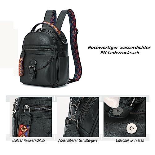 Only-bags.store Rucksack kleiner Rucksack 2 in 1 Rucksack Tasche weiches Pu Leder Tagesrucksäcke Rucksäcke  