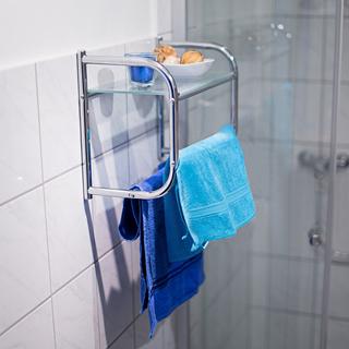 B2X Étagère de salle de bain avec porte-serviettes  
