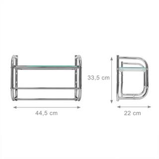 B2X Étagère de salle de bain avec porte-serviettes  