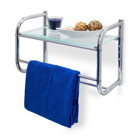B2X Étagère de salle de bain avec porte-serviettes  