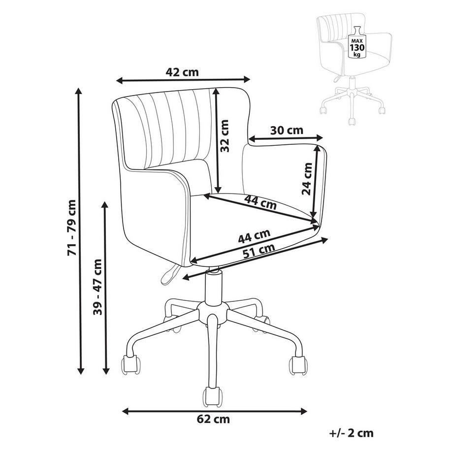 Beliani Chaise de bureau en Bouclé  SANILAC II  