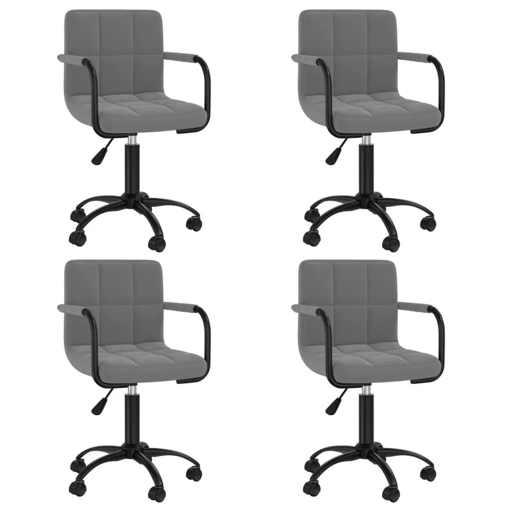 VidaXL - Chaise pivotante de salle à manger velours, One Size, Gris