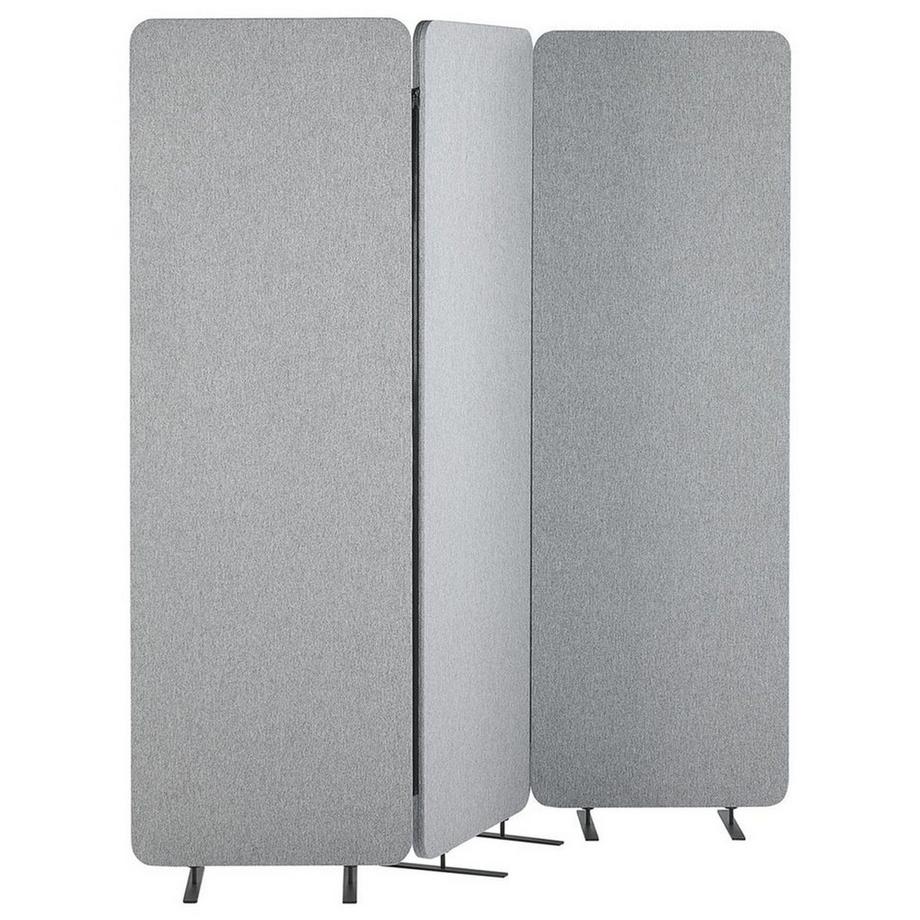 Beliani Akustik Raumteiler 3-teilig aus Stoff STANDI  