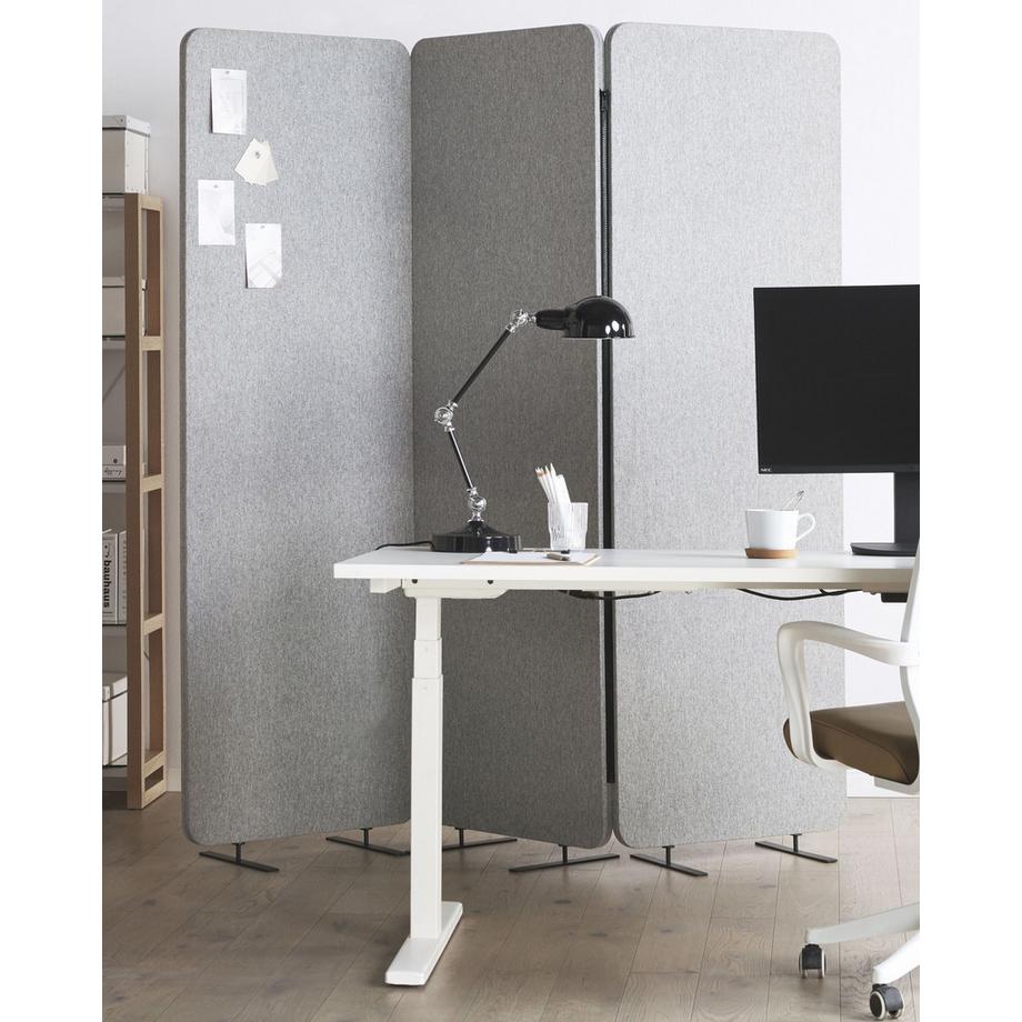 Beliani Akustik Raumteiler 3-teilig aus Stoff STANDI  