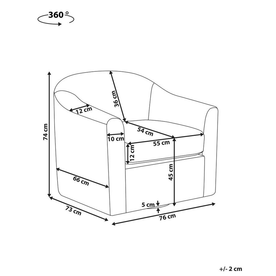 Beliani Fauteuil pivotant en Tissu Traditionnel MAGNOR  