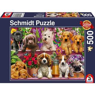 Schmidt  Puzzle Hunde im Regal (500Teile) 
