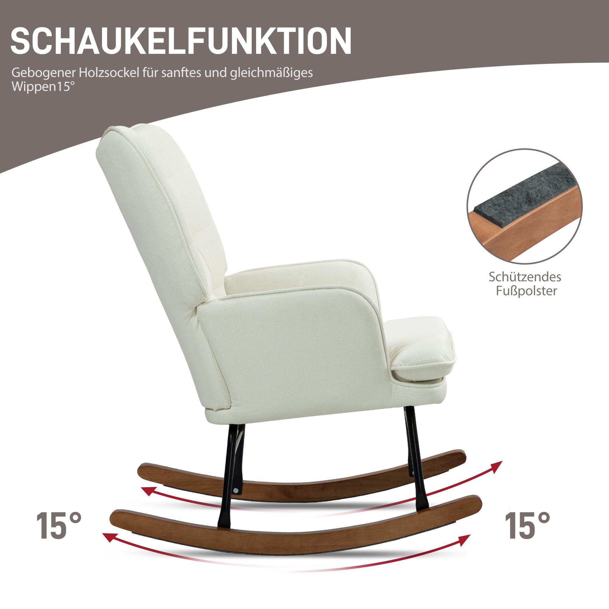 HOMCOM Schaukelstuhl mit Hocker  
