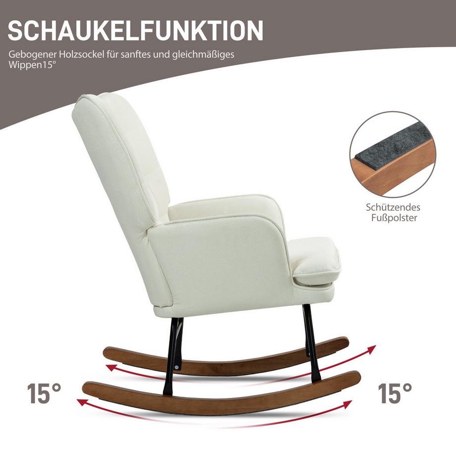 HOMCOM Schaukelstuhl mit Hocker  
