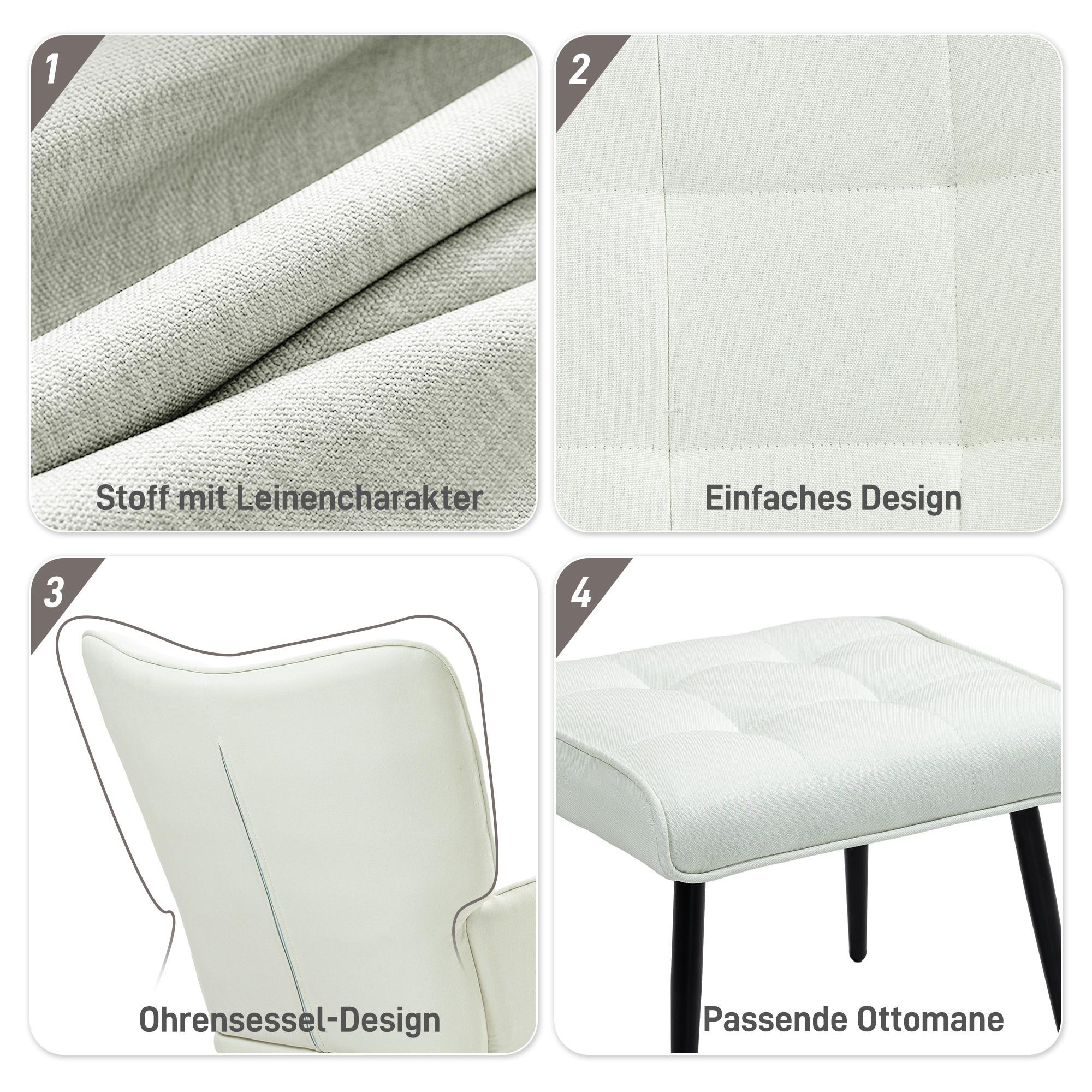 HOMCOM Schaukelstuhl mit Hocker  