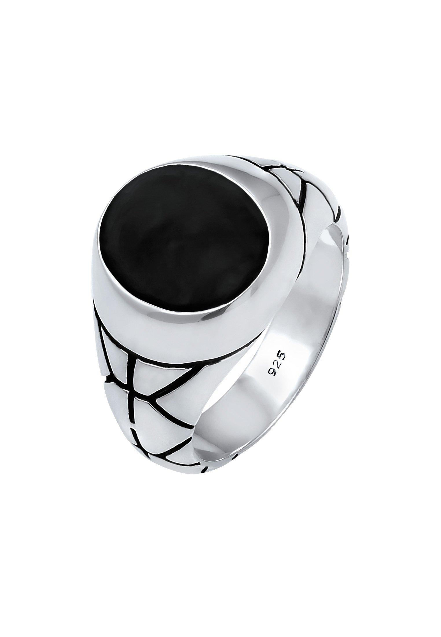 Kuzzoi Ring Basic Siegelring Oval Emaille 925Er Silber | online kaufen -  MANOR