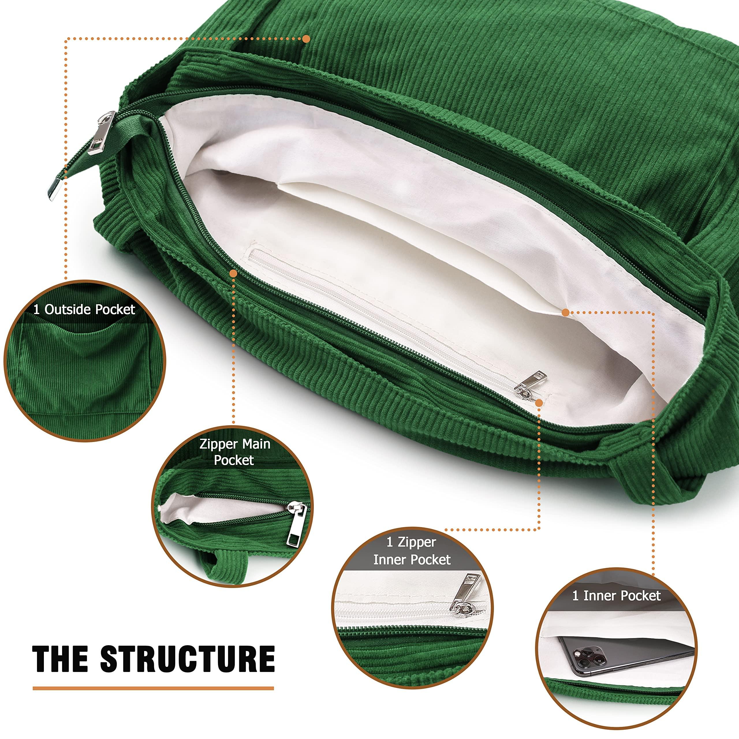 Only-bags.store Kordtasche Umhängetasche mit Reissverschluss Grosse Tragetasche  