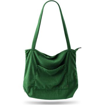 Kordtasche Umhängetasche mit Reißverschluss, Shopper Tasche Umhängetasche große Tragetasche