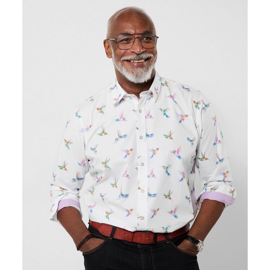 Langarmhemd mit Kolibrimuster