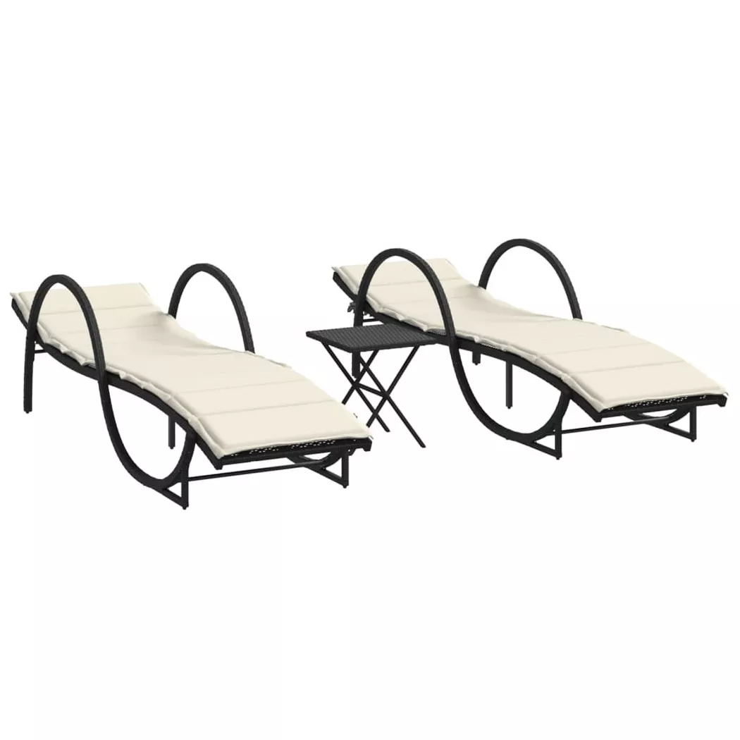 VidaXL - Sonnenliege poly-rattan, One Size, Schwarz