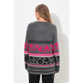 Ulla Popken  Pullover, Musterstreifen, Stehkragen, Langarm 