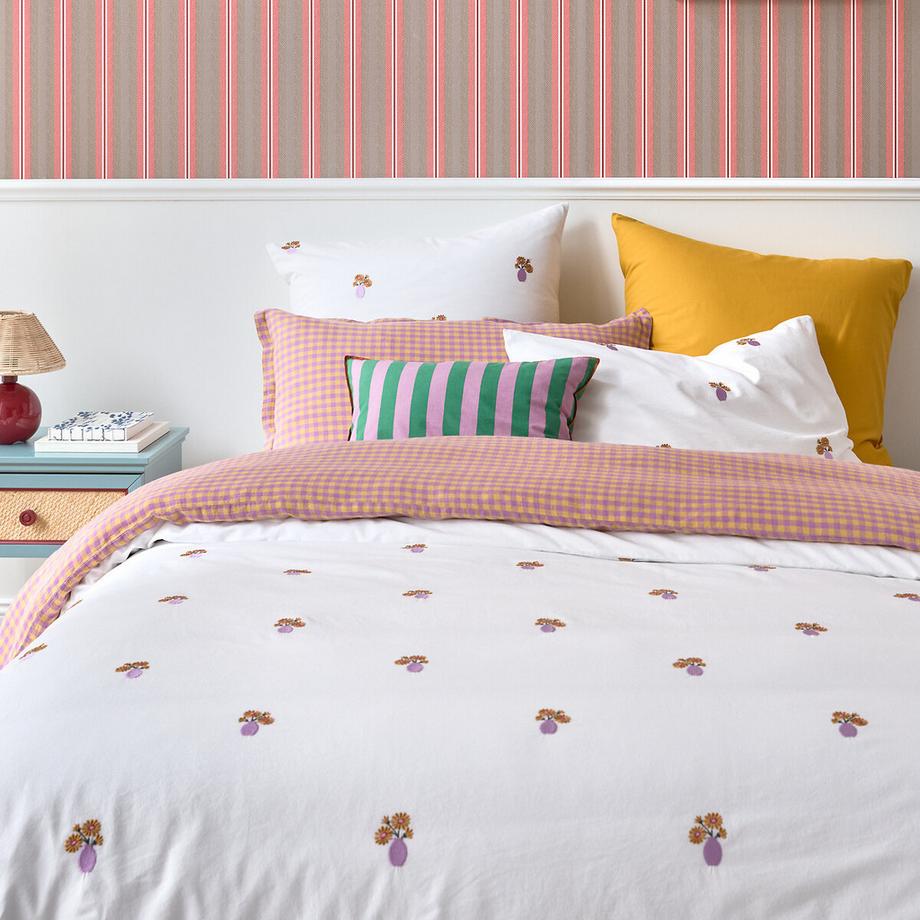 La Redoute Intérieurs Ariette Housse de Couette Coton Vintage Brodé  