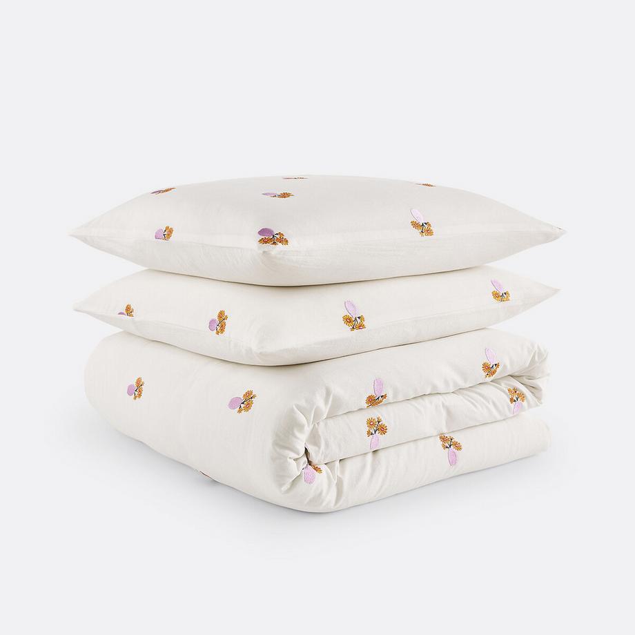 La Redoute Intérieurs Ariette Housse de Couette Coton Vintage Brodé  