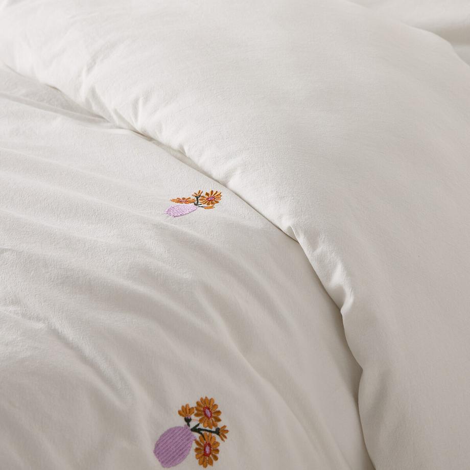 La Redoute Intérieurs Ariette Housse de Couette Coton Vintage Brodé  