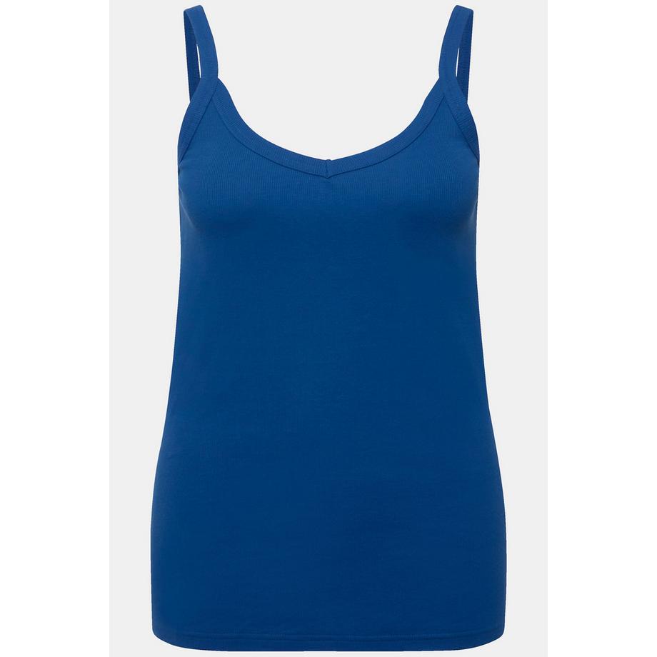 Ulla Popken Ripptop Slim Fit V-Ausschnitt ärmellos schmale Träger  