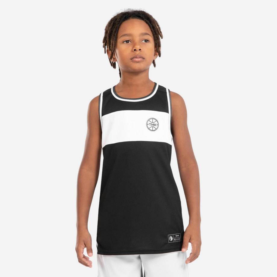 Tanktop Kinder Basketball Aermellos Wendbar Polyester
