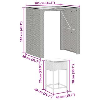 VidaXL Gartenbar set poly-rattan  