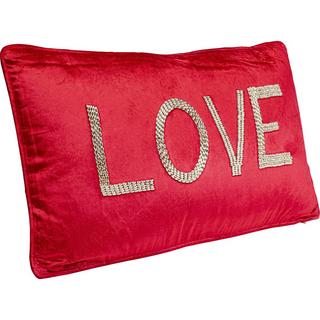 KARE Design Coussin Perles Love rouge 35x60  