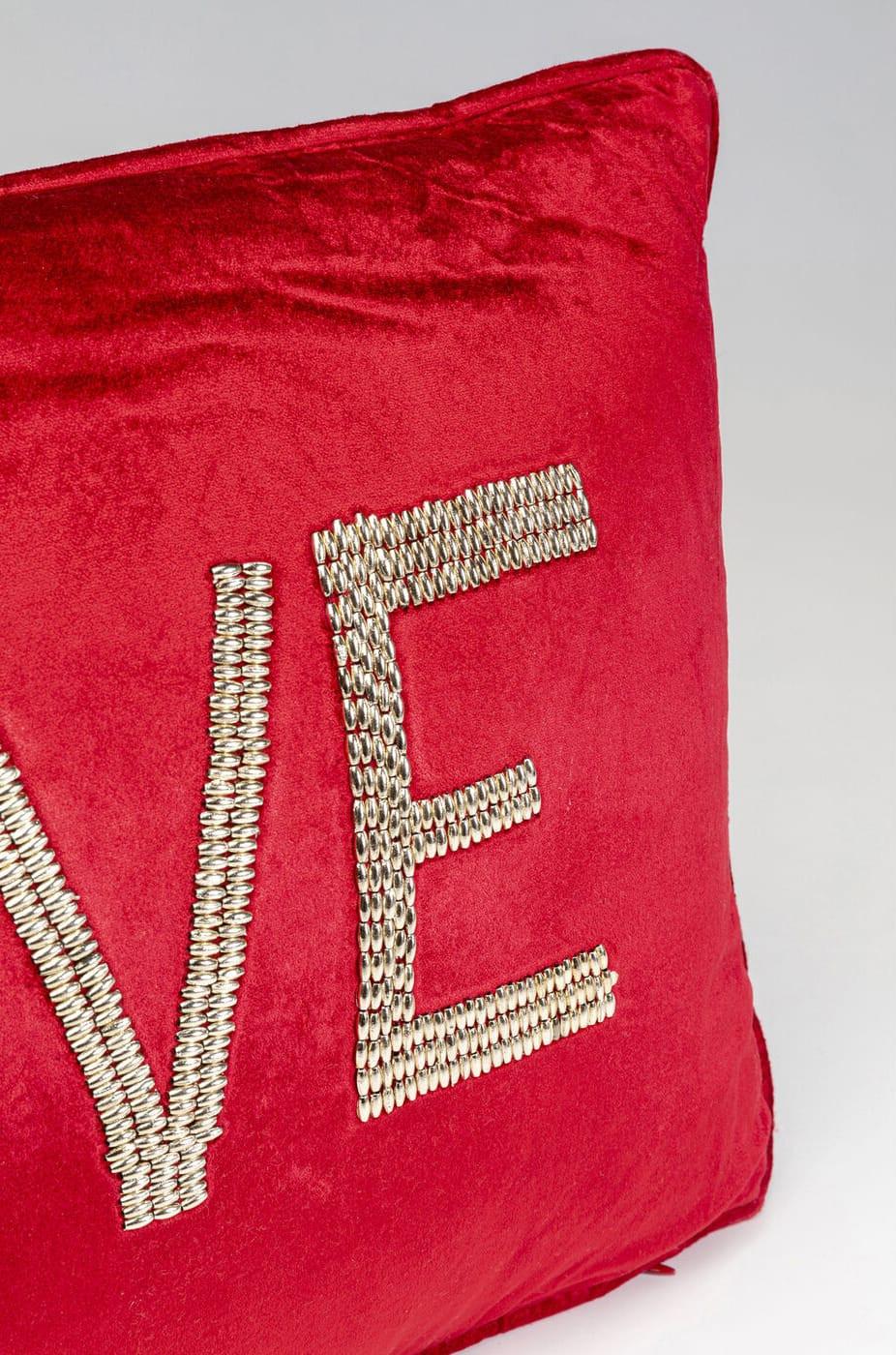 KARE Design Coussin Perles Love rouge 35x60  