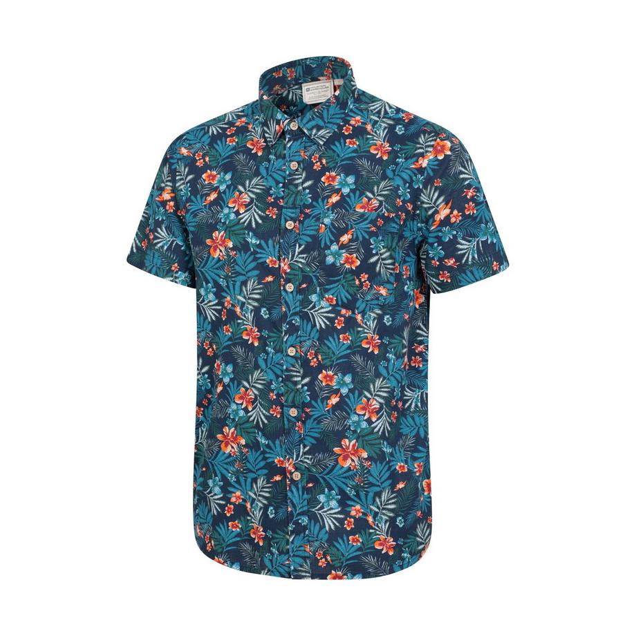 Mountain Warehouse Camicia a maniche corte con stampa floreale tropicale e colletto button-down  