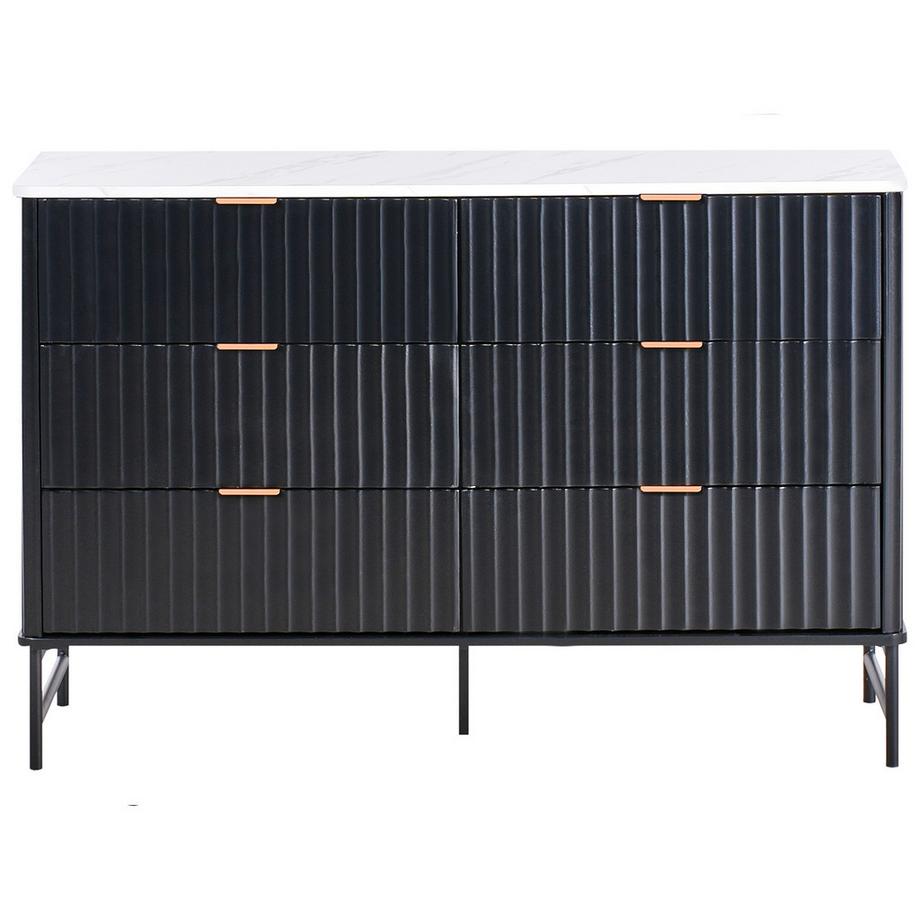 Beliani Cassettiera a 6 cassetti en Fibra a media densità (MDF) Moderno GLASTONBURY  