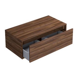 Vente-unique Waschbeckenunterschrank hängend - Holzfarben dunkel - 94 cm - TEANA II  