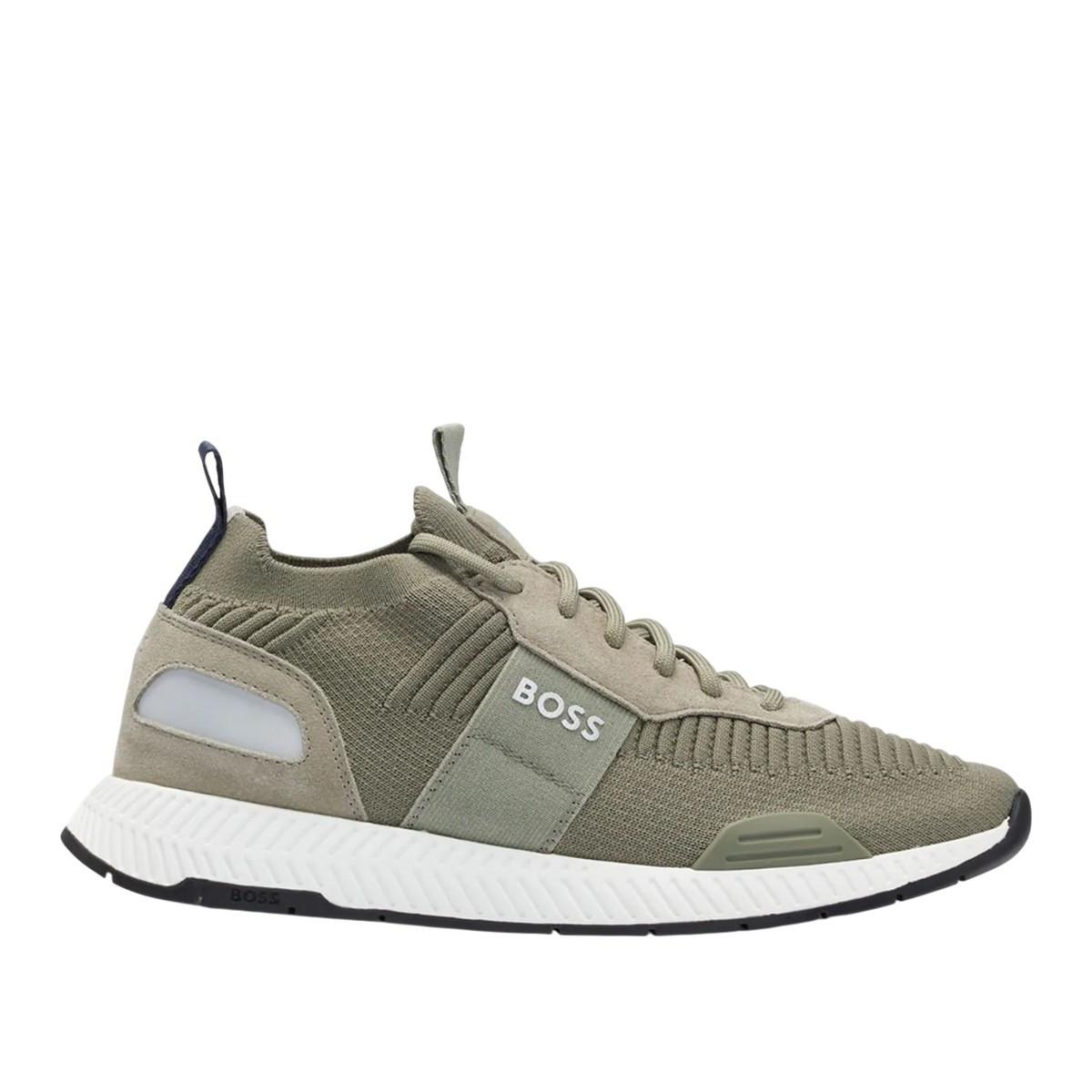 BOSS  Sneaker Titanium, WildlederPanel 