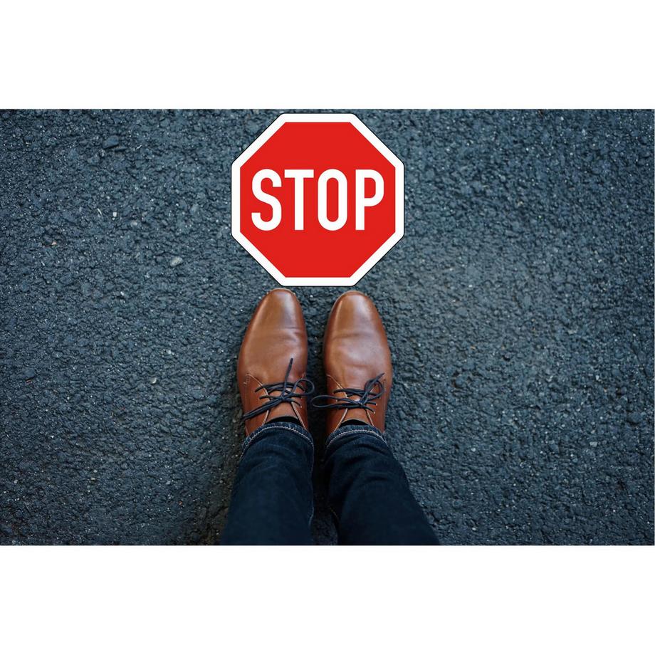 Exacompta Panneau PVC adhésif antidérapant Stop 30 cm  