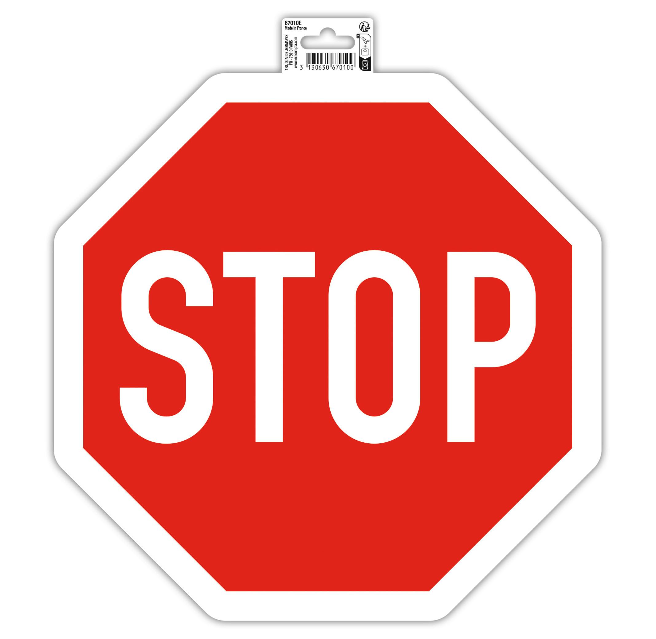 Exacompta Hinweisschild, Stop, PVC, selbstklebend und rutschfest, 30 cm  