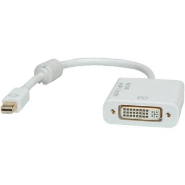 ROLINE 12.03.3137 Videokabel-Adapter 0,1 m Mini DisplayPort DVI-D Weiß