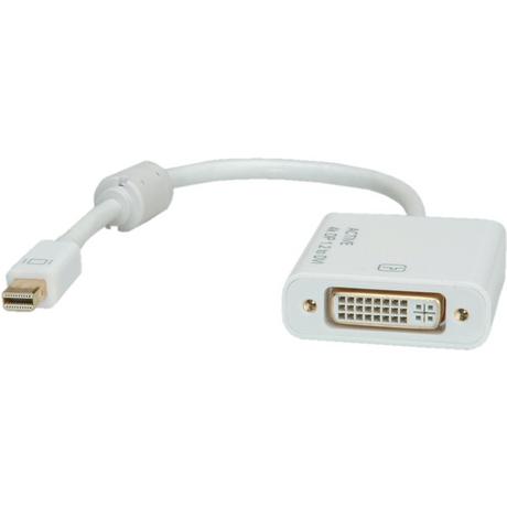 Roline  ROLINE 12.03.3137 Videokabel-Adapter 0,1 m Mini DisplayPort DVI-D Weiß 