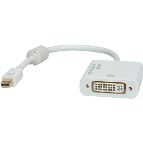 Roline  ROLINE 12.03.3137 cavo e adattatore video 0,1 m Mini DisplayPort DVI-D Bianco 