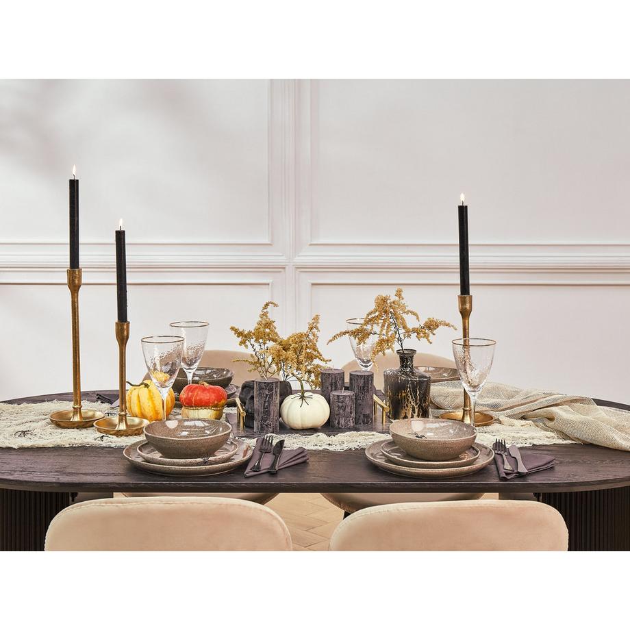 Beliani  16-teiliges Tafelservice aus Steinzeug Klassisch COSTMARY 