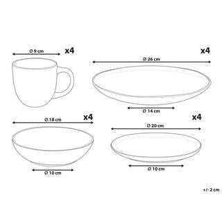 Beliani  Set de 16 couverts de table en Grès Traditionnel COSTMARY 