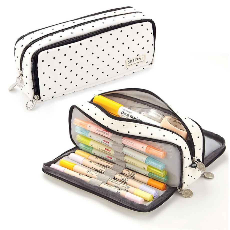 Trousse à crayons Trousse à crayons pour adolescents 3 compartiments, Trousse à crayons de grande capacité pour l'école et le bureau