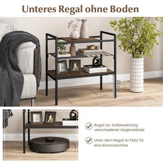 Northix Konsolentisch mit Ablageflächen Schmaler Konsole Beistelltisch 60 x 33,5 x 61 cm Rustikales Braun  